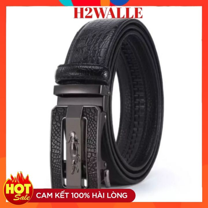 Thắt lưng nam dập vân cá sấu bảo hành 12 tháng mặt khóa tự động sang trọng đẳng cấp mẫu mã đa dạng