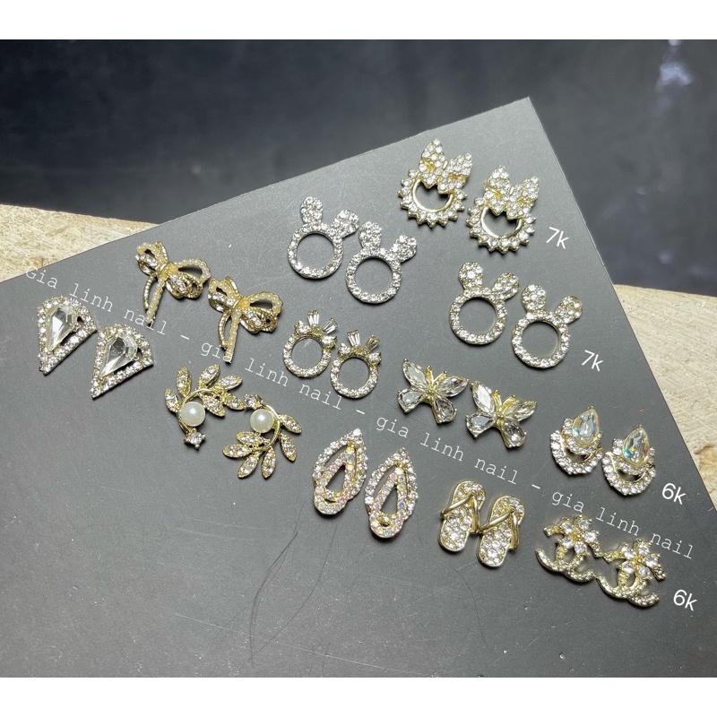 Charm gắn móng trang trí sang chảnh, siêu sáng( set 10 viên )