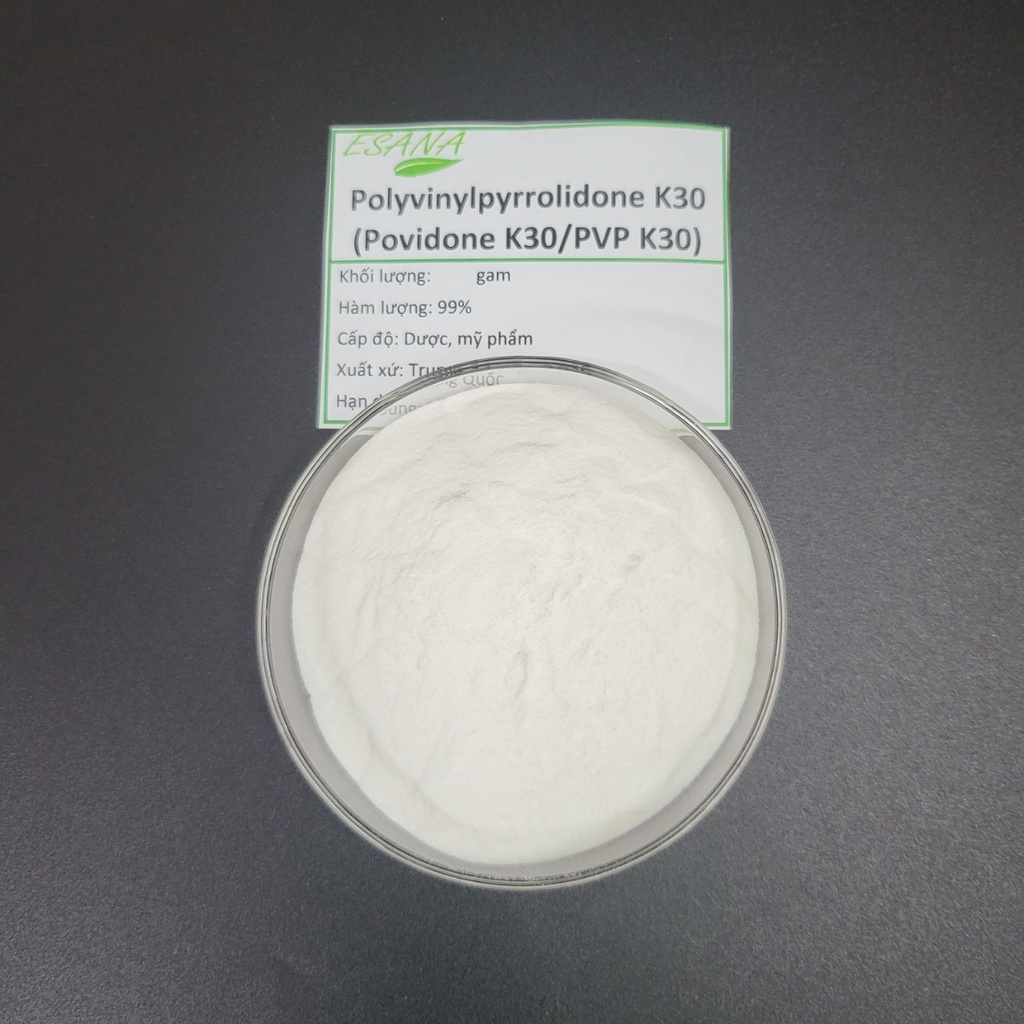 100g PVP K30 (Povidon K30) hàm lượng 99% cấp thực phẩm