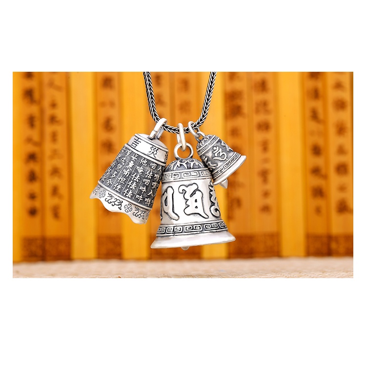 Dây Chuyền Mặt Chuông Bạc Phong Cách Dân Tộc Cho Nam Và Nữ