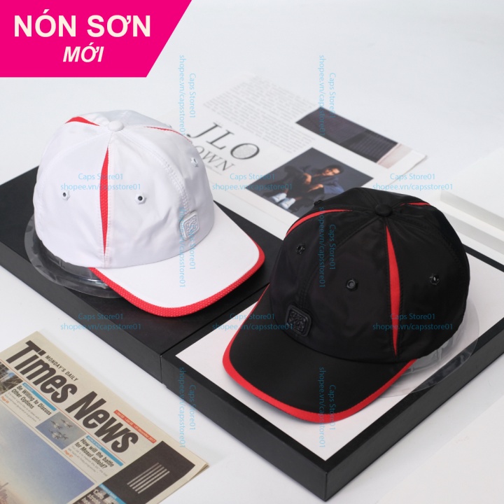 1 Cặp 2 Nón Sơn Logo Vuông Đen Viền Đỏ Và Trắng Viền Đỏ Chính Hãng Hàng Chuẩn Tem 7 Màu Cao Cấp Mới/ Nón Kết Sơn