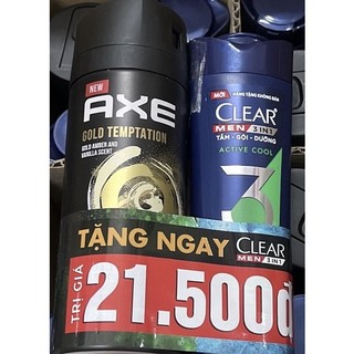 XỊT KHỬ MÙI AXE GOLD MẪU MỚI 150ML TẶNG TẮM GỘI,VỚI HƯƠNG NƯỚC HOA CUỐN HÚT!
