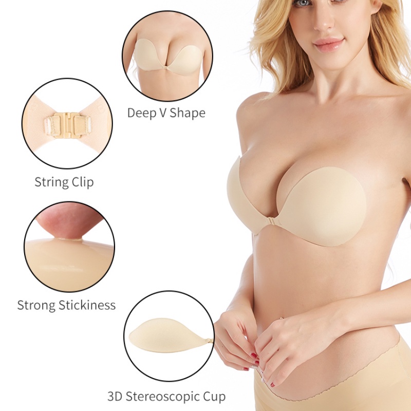 Áo Ngực Dán Silicone Không Dây Nâng Ngực Tàng Hình Cho Nữ
