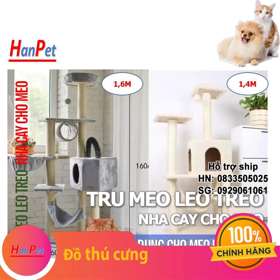(Hàng hot) Trụ mèo nhiều bộ phận dạng nhà cây cats tree kiêm cào móng nhà mèo cho mèo chơi đùa