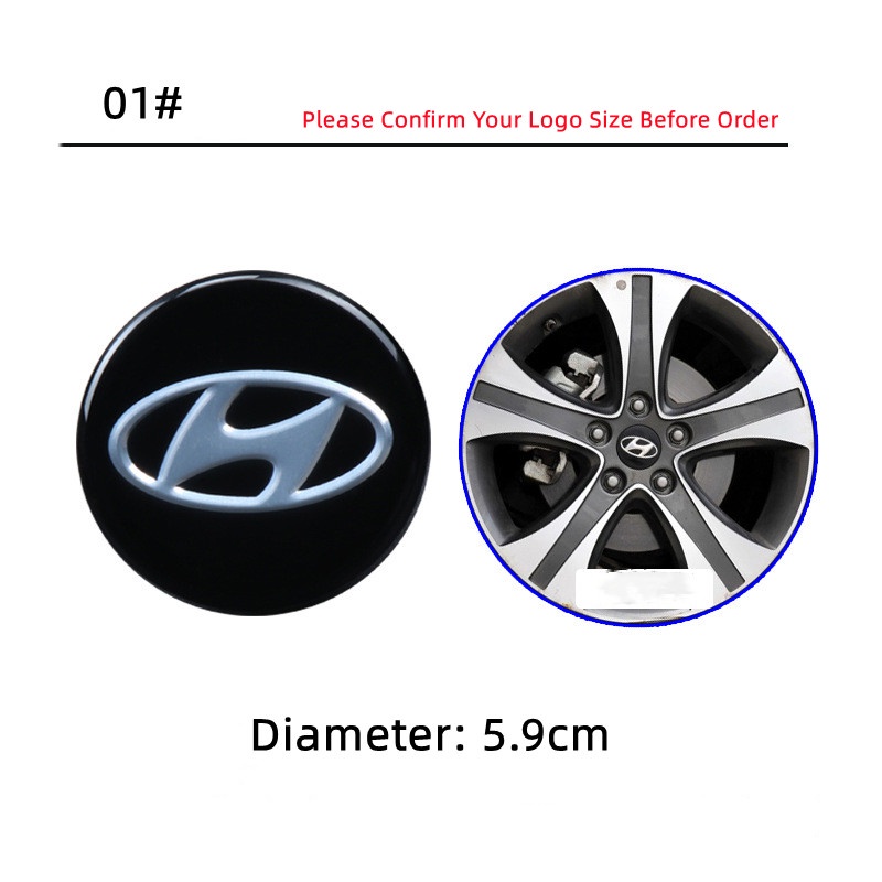 Set 4 Nắp Đậy Trục Bánh Xe Hơi Hyundai Elantra 57mm / 60mm / 65mm