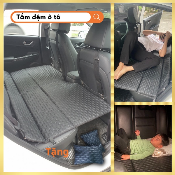 Tấm đệm ô tô cao cấp loại 1 gấp gọn tiện dụng, đệm nằm sau xe ô tô không bơm hơi dạng treo, đệm ô tô