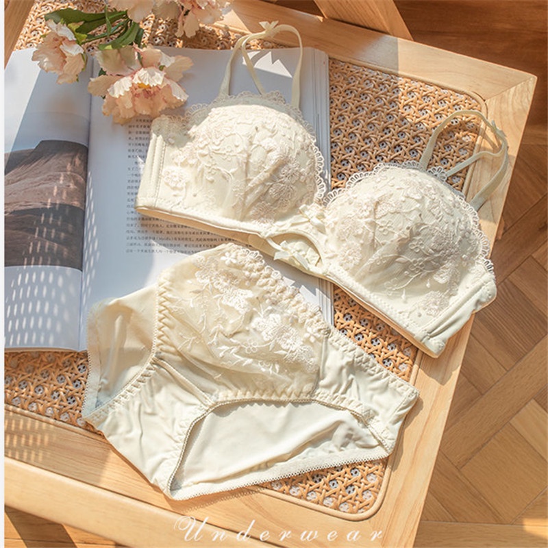 1 Bộ Đồ Lót Nâng Ngực Mềm Mại Không Đường May Đính Nơ Thời Trang Cho Nữ