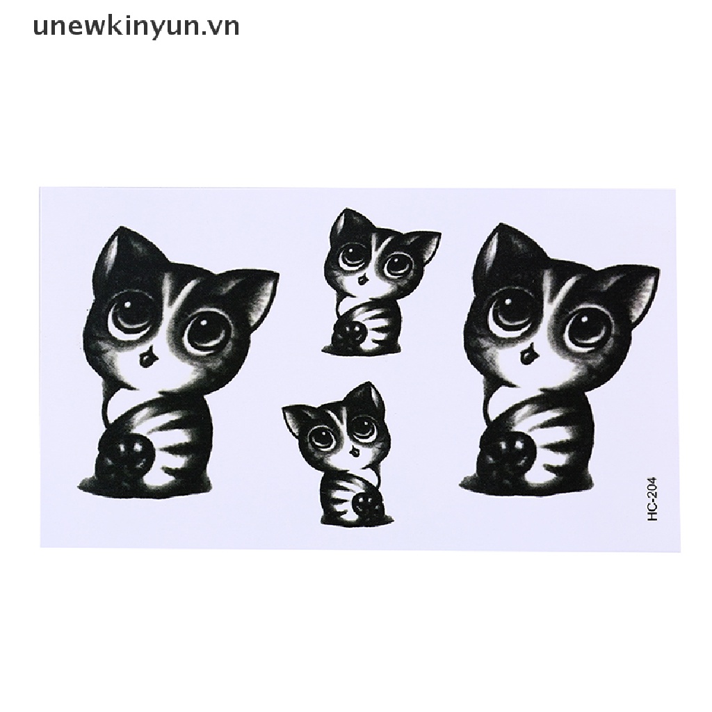 Hình Xăm Dán Tạm Thời Hình Mèo Dễ Thương Chống Thấm Nước