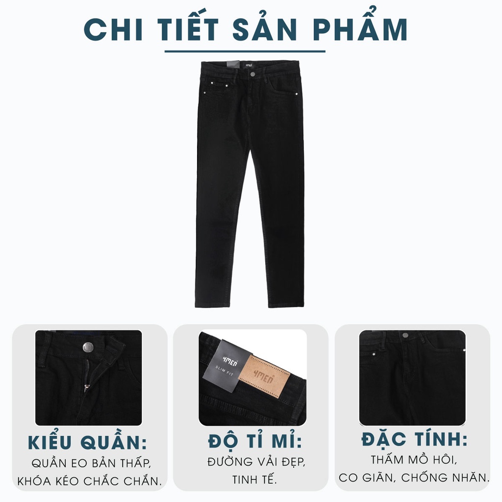 Quần jeans nam slimfit trơn basic MATANO QJ062 vải denim mềm mại, co giãn thoải mái, phong cách trẻ trung, hiện đại