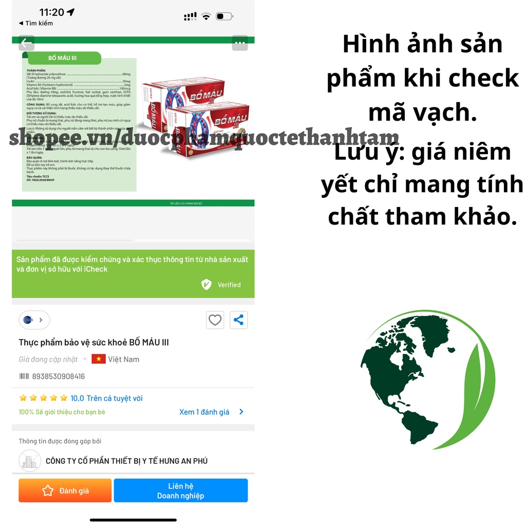 Siro bổ máu ACID FOLIC giảm tình trạng thiếu máu, bổ sung sắt cho bé ,phụ nữ đang mang thai, bà bầu - Hộp 20 ống