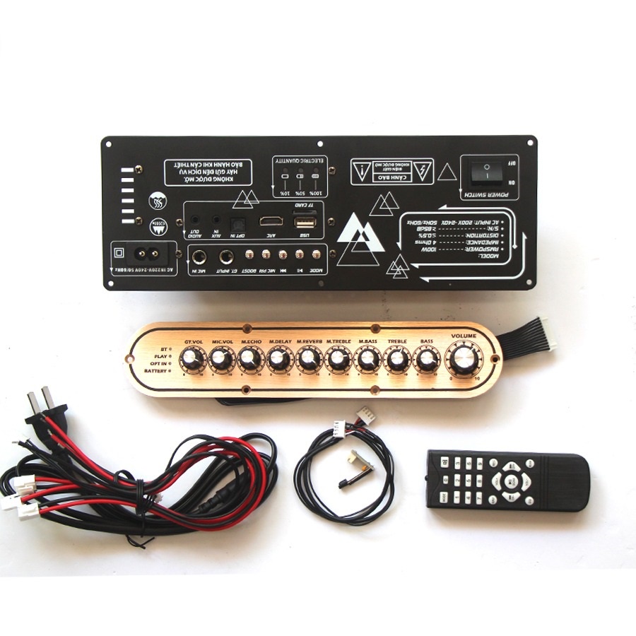 Mạch loa kéo xách tay reverb 2 tấc đôi đến 2,5 tấc đôi - 2 kênh 100W - K10DSP Hàng chính hãng