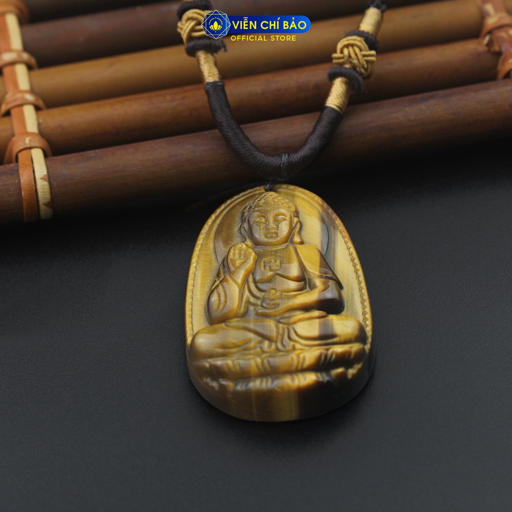 Mặt dây chuyền đá phong thủy phật a di đà đá mắt hổ thời trang phụ kiện trang sức Viễn Chí Bảo M200315