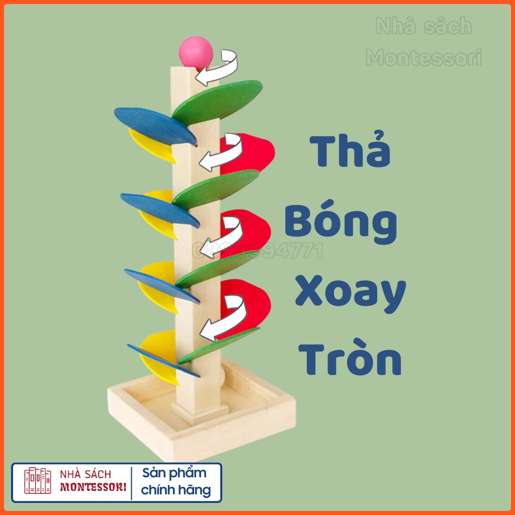 Thả Bóng Xoay Tròn, Tháp Bóng Lăn Cầu Trượt, Đồ Chơi Gỗ Thông Minh Cho Bé Trai Bé Gái - Nhà sách Montessori