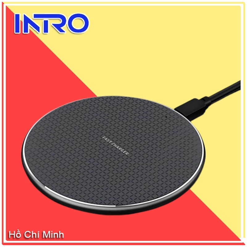 Sạc Không Dây Nhanh 10W Đế Có Đèn Led Báo Chuẩn QI An Toàn sạc ko dây samsung iphone 8+/11/Pro X/XSmax Android iOs đĩa s