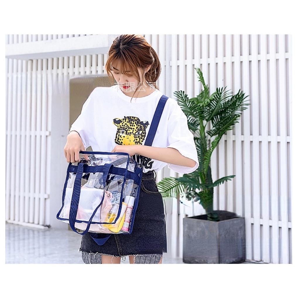 Túi Đựng Mỹ Phẩm Du Lịch Bằng PVC Trong Suốt Chống Thấm Nước Sức Chứa Lớn