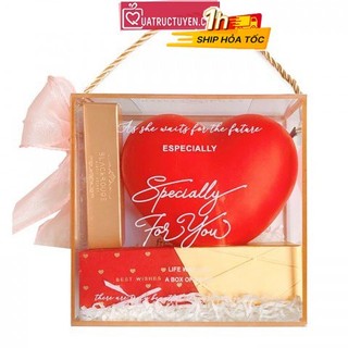 Quà tặng Valentine Only Love You set socola, đèn ngủ son môi kèm hộp trong Luv144 tặng người yêu