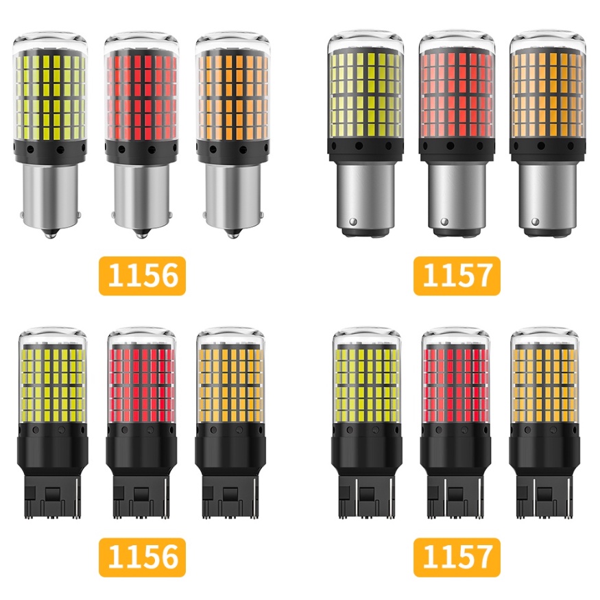 Bộ 2 Đèn LED Tín Hiệu 1156 BAU15S PY21W 1157 BAY15D 144 3014SMD Cho Xe Hơi