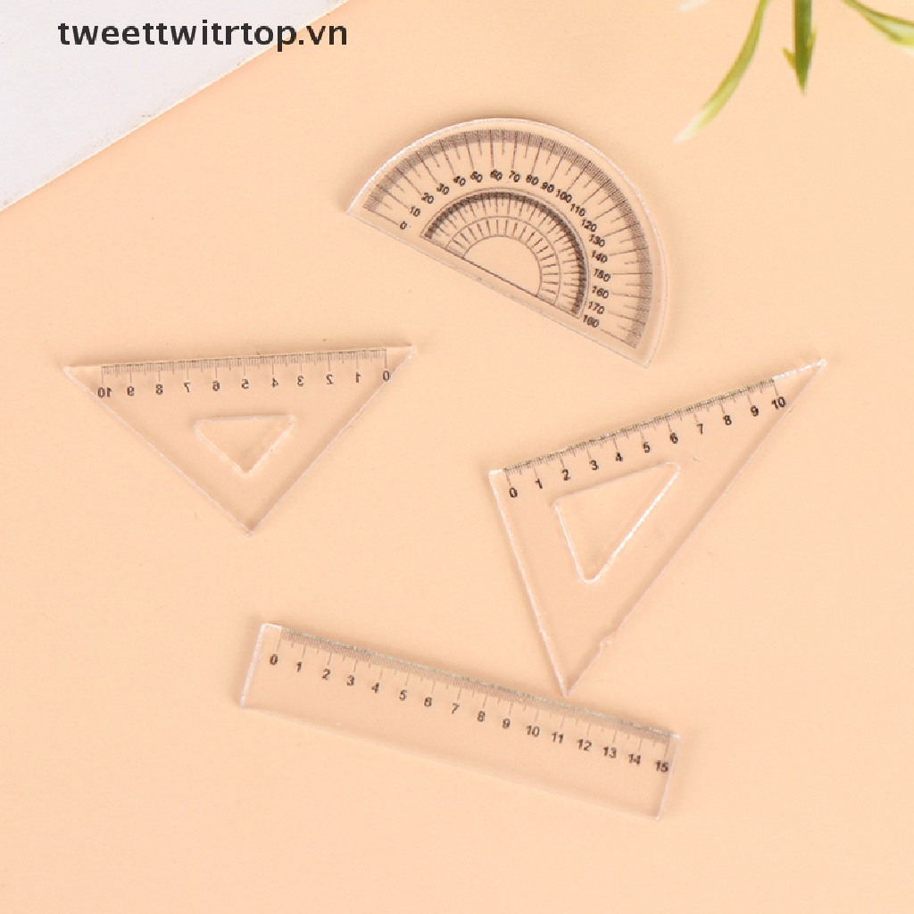 Set 4 Thước Kẻ Mini Tỉ Lệ 1: 12 Dùng Để Trang Trí Nhà Búp Bê