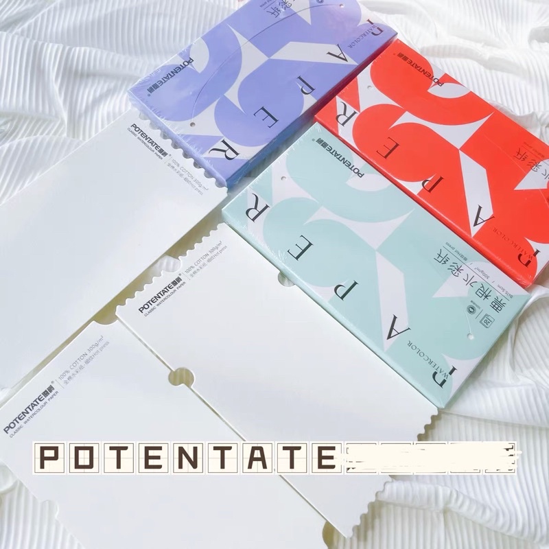 Thẻ vẽ màu nước 100% cotton Potentate viền zigzag xinh xắn 300gsm - Nhiều kích thước
