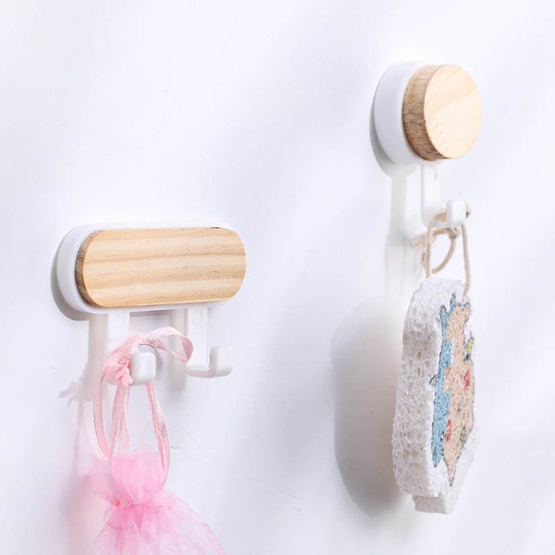 Giá Đỡ Móc Treo Chìa Khóa / Nón / Áo Khoác Màu Gỗ Gắn Tường Trang Trí Nhà Tắm