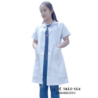 Áo bác sĩ - Y sĩ - Blu dáng dài nam/nữ cộc tay loại đẹp