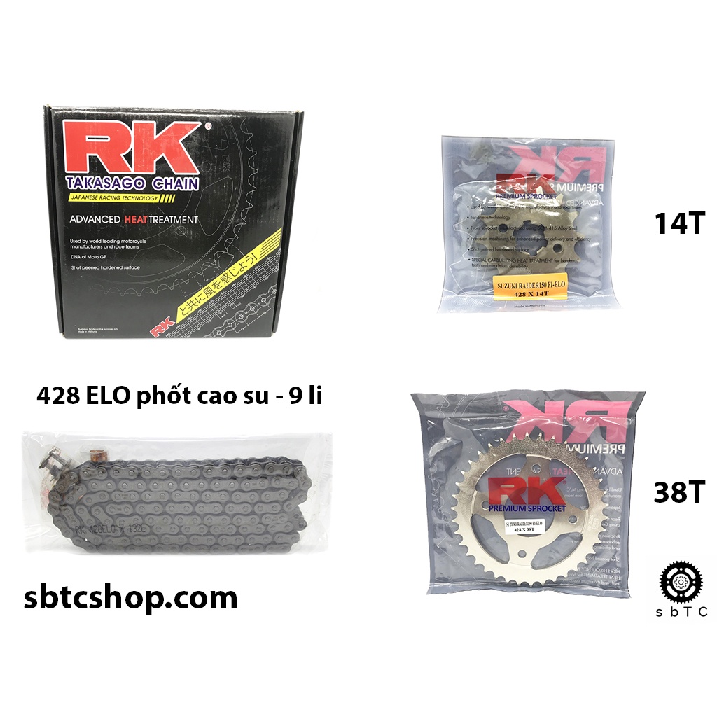 [RAIDER SATRIA] NSD Nhông sên dĩa RK phốt cao su chính hãng