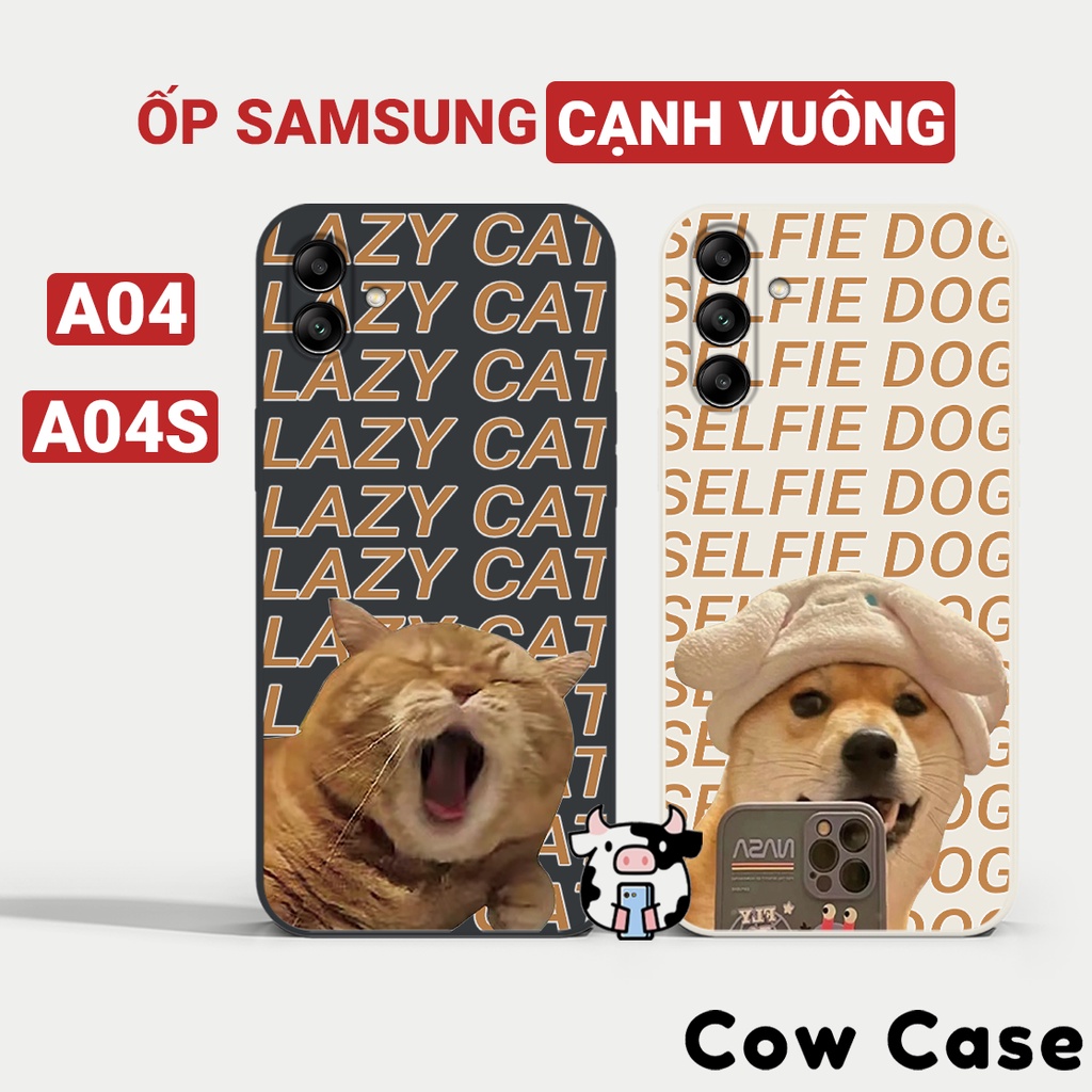 Ốp lưng Samsung A04 / A04s cạnh vuông Cowcase | Vỏ điện thoại SS galaxy bảo vệ camera toàn diện BC2