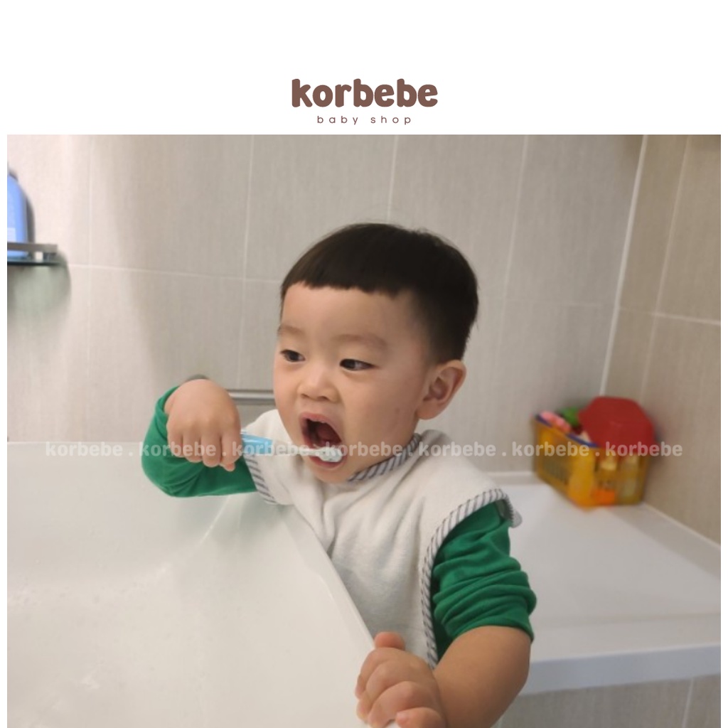 Khăn yếm 100% cotton cho bé nút cài bằng nam châm Uterus Hàn Quốc