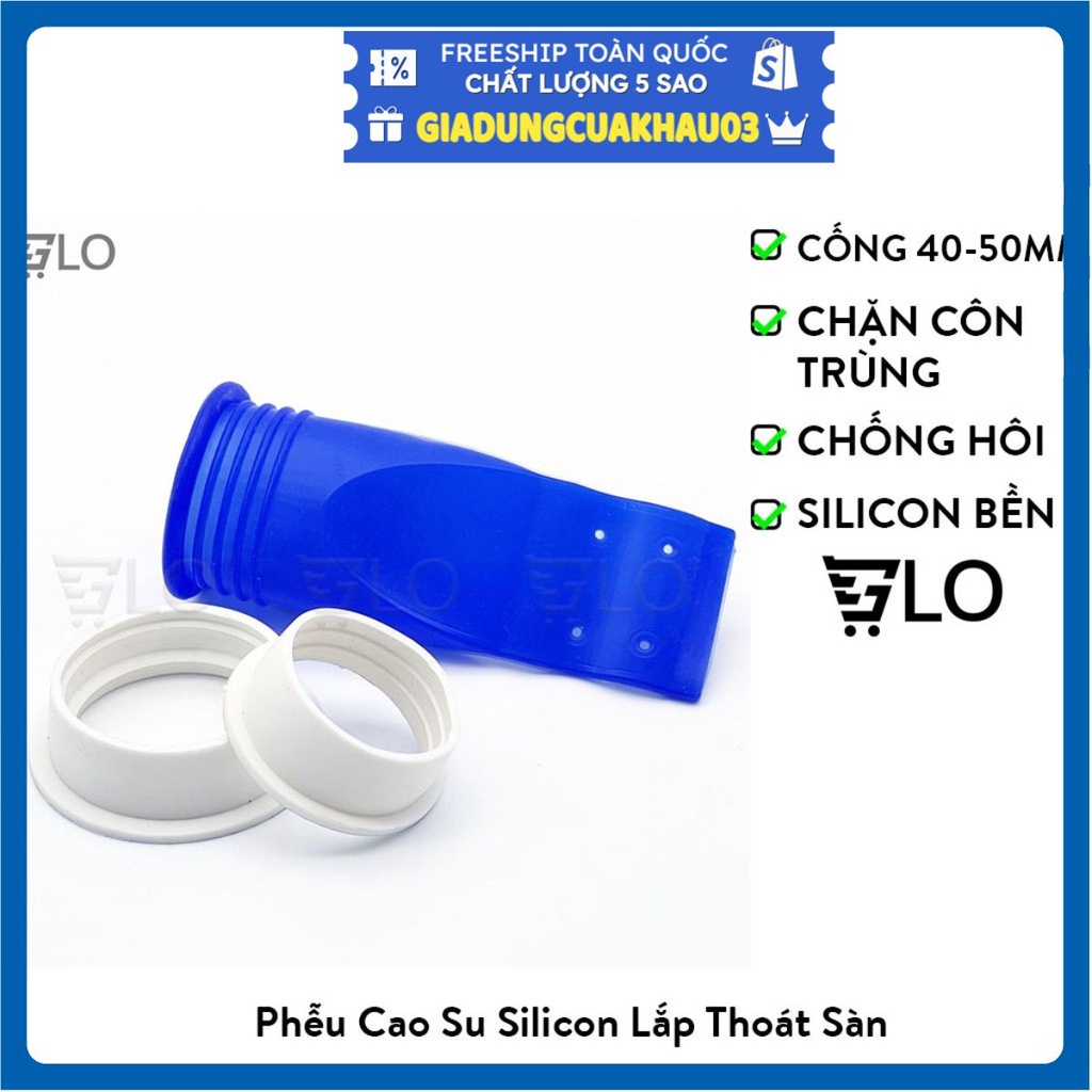 Bộ Van Ngăn Mùi Hôi Cống Kèm Nắp Nhựa, Phụ Kiện Phễu Cao Su Silicon Lắp Thoát Sàn Nhà Tắm Phòng Vệ Sinh Chống Côn Trùng