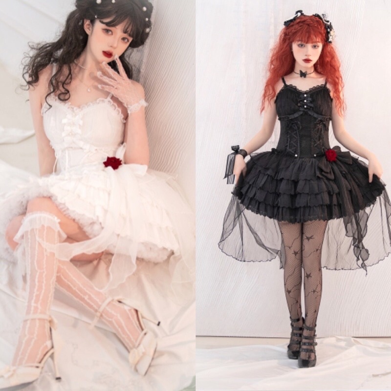 YAS0413-Váy JSK lolita hoa hồng