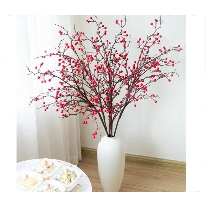 Bình hoa bom trắng cắm đào đông, tuyết mai, cành đẹp xuất sắc-Bình hoa, lọ hoa men mát gốm sứ Bát Tràng