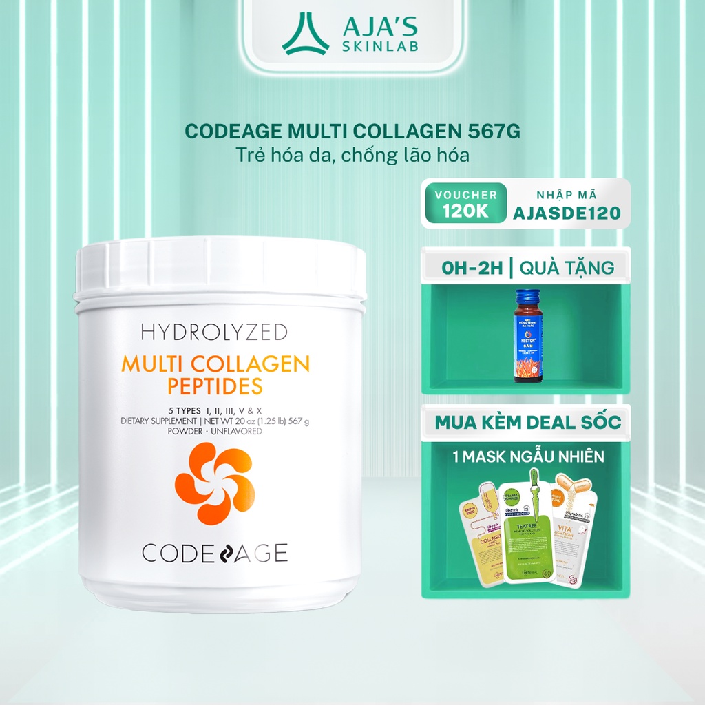 Bột collagen thủy phân CodeAge Multi Collagen Peptides 567g trẻ hóa da