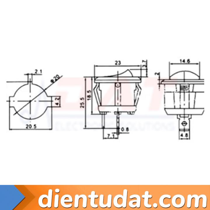 Công Tắc Bập Bênh Tròn 15mm KCD11