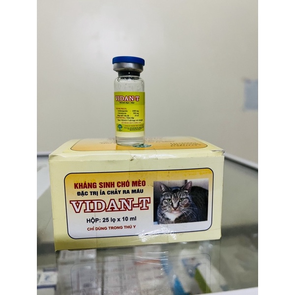 Vidan T 10ml(hen khẹc ở gà, đi ỉa phân máu, cà phê ở chó,hen suyễn ở lợn)