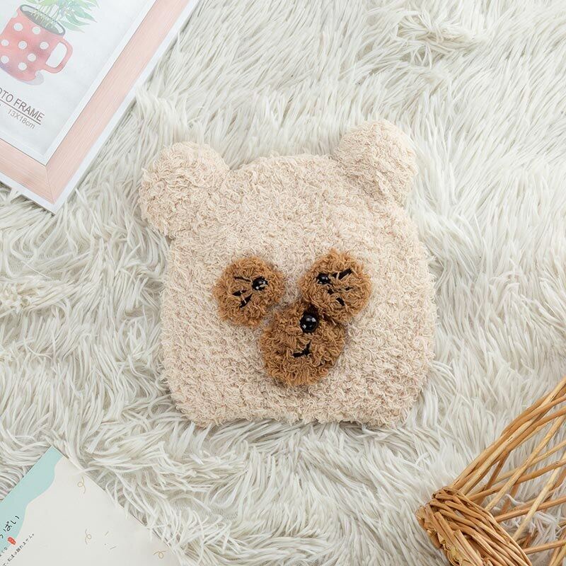 Mũ Len Mềm Mại Hình Gấu Đáng Yêu Cho Bé