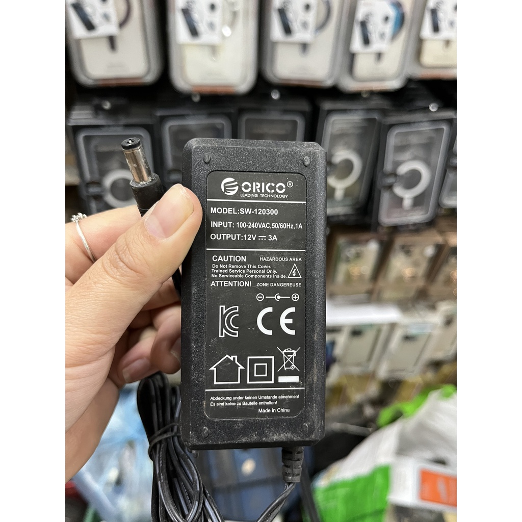 Adapter Nguồn 12V 3A chân có kim Etrust AC EN12A KÈM DÂY NGUỒN HÀNG MỚI KHÔNG HỘP VỎ XƯỚC ORICO