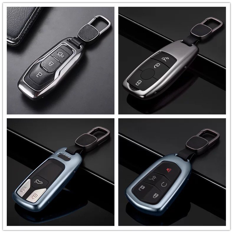 Móc Chìa Khóa Bằng Da Và Hợp Kim Nhôm Cho Xe Hơi Honda Nissan Toyota Perodua Proton