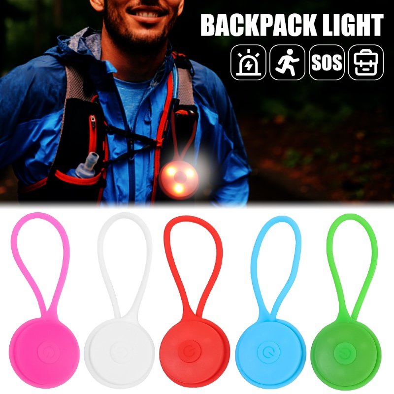 Đèn LED Tín Hiệu Cảnh Báo / Phản Quang Bằng Silicone Gắn Balo Đi Học / Chạy Bộ Ban Đêm