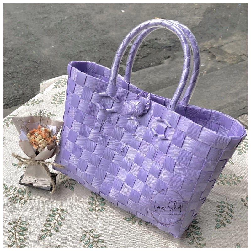 Túi xách đan tay -  Size 6 bé  - Làn nhựa