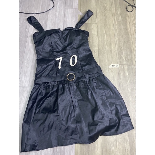 2hand đầm đen 2 dây eo 70cm mã 188