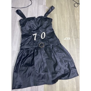 2hand đầm đen 2 dây eo 70cm mã 188