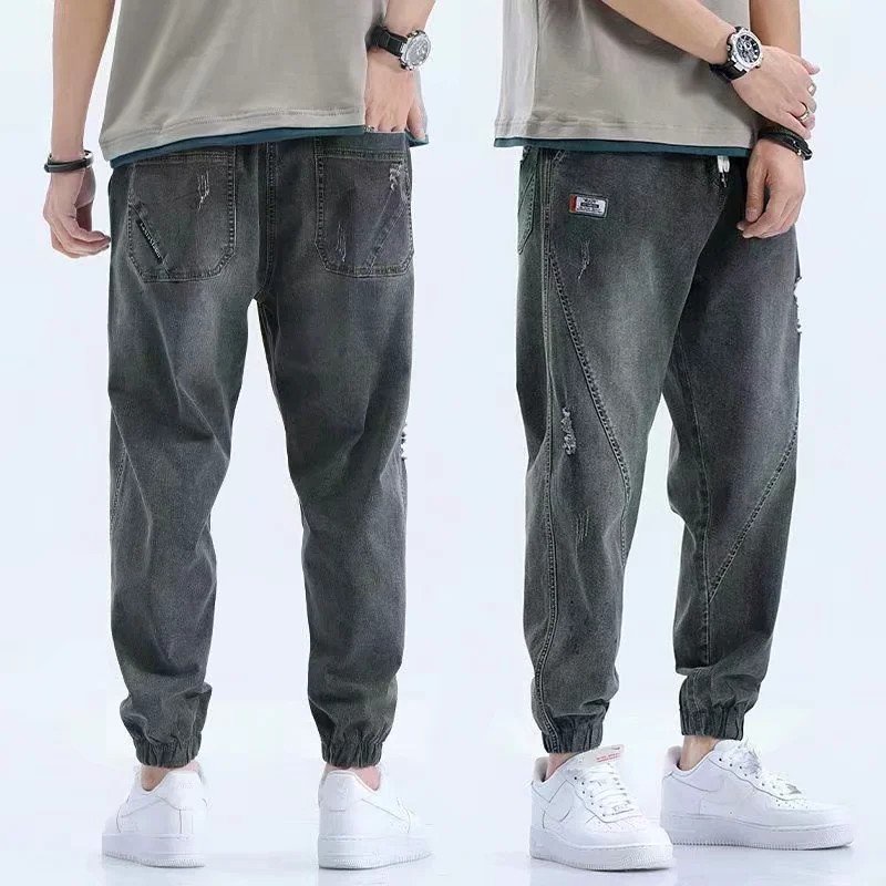 Quần Jean Cạp Chun Logo Form Baggy Tôn Dáng 2 Màu Xanh - Đen Xu Hướng Năm 2023 Lee FALLE Design