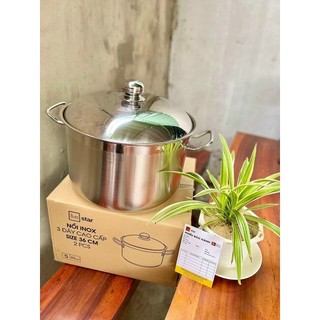 NỒI INOX FIVESTAR 3 ĐÁY size lớn 36cm, dùng được bếp từ