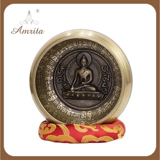 Chuông xoay hát Nepal thủ công handmade - Chuông xoay họa tiết 1 vị Phật - Chuông Tây Tạng-Chuông Xoay Nepal - Amrita.vn