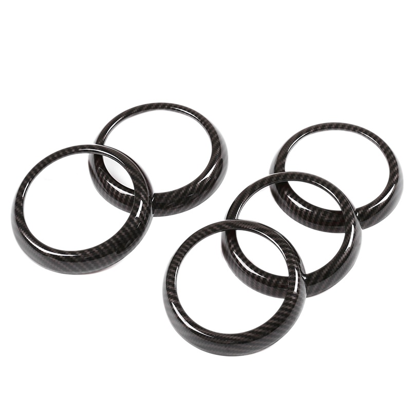 Set 5 Miếng Dán Trang Trí Lỗ Thông Gió Bằng Sợi Carbon Cho Mercedes Benz a B CLA GLA Class W176 W246