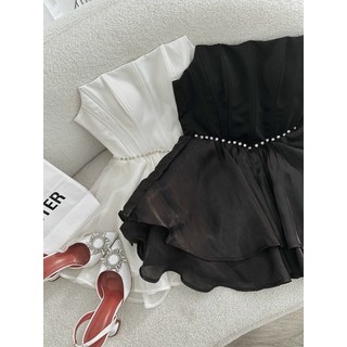 Đầm Váy Cúp Ngực Viền Đá Eo Tùng Xoè