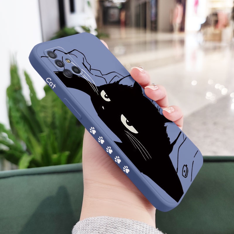 Ốp Điện Thoại Silicon Dẻo Họa Tiết Chú Mèo Dễ Thương Cho Samsung Galaxy A71 A51 4G A21S A31 A41