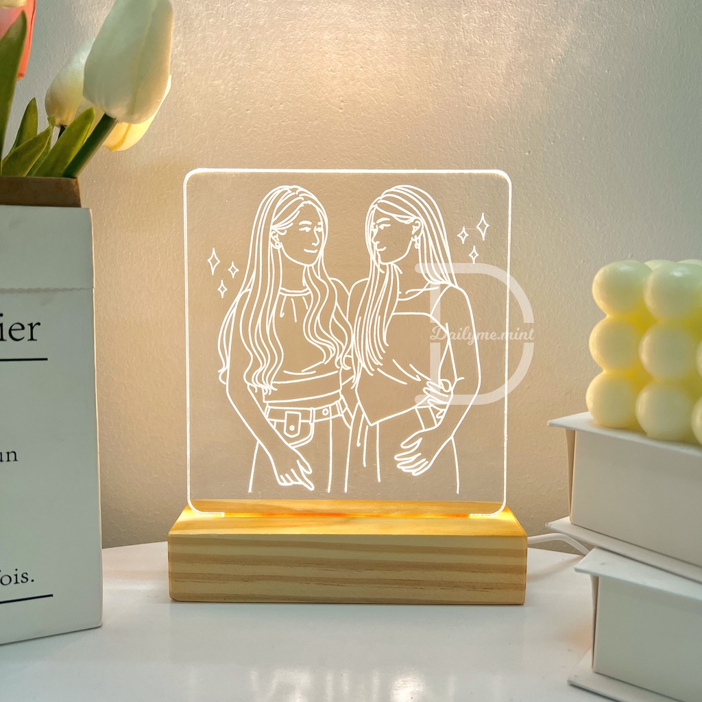 Đèn Ngủ Led 3D Đế Gỗ Khắc Theo Yêu Cầu - Dailyme.mint | BigBuy360 - bigbuy360.vn