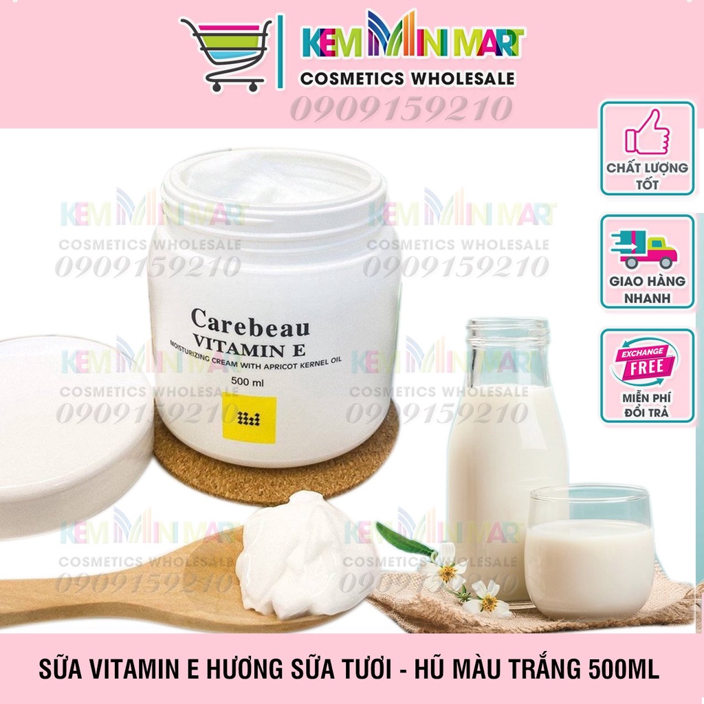 Kem dưỡng da toàn thân Vitamin E Carebeau Thái Lan 500 ML
