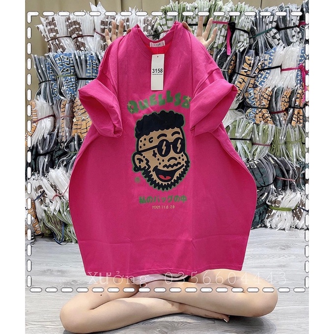 Áo Thun Form Rộng Tay Lỡ Cotton Khô 3158 In Hình QUELLSZ